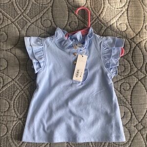 Janie and Jack Blue Ruffle Sleeve Blouse